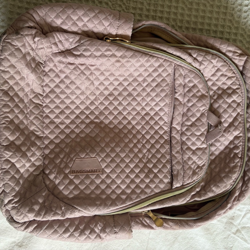 Quilted Pink Backpack